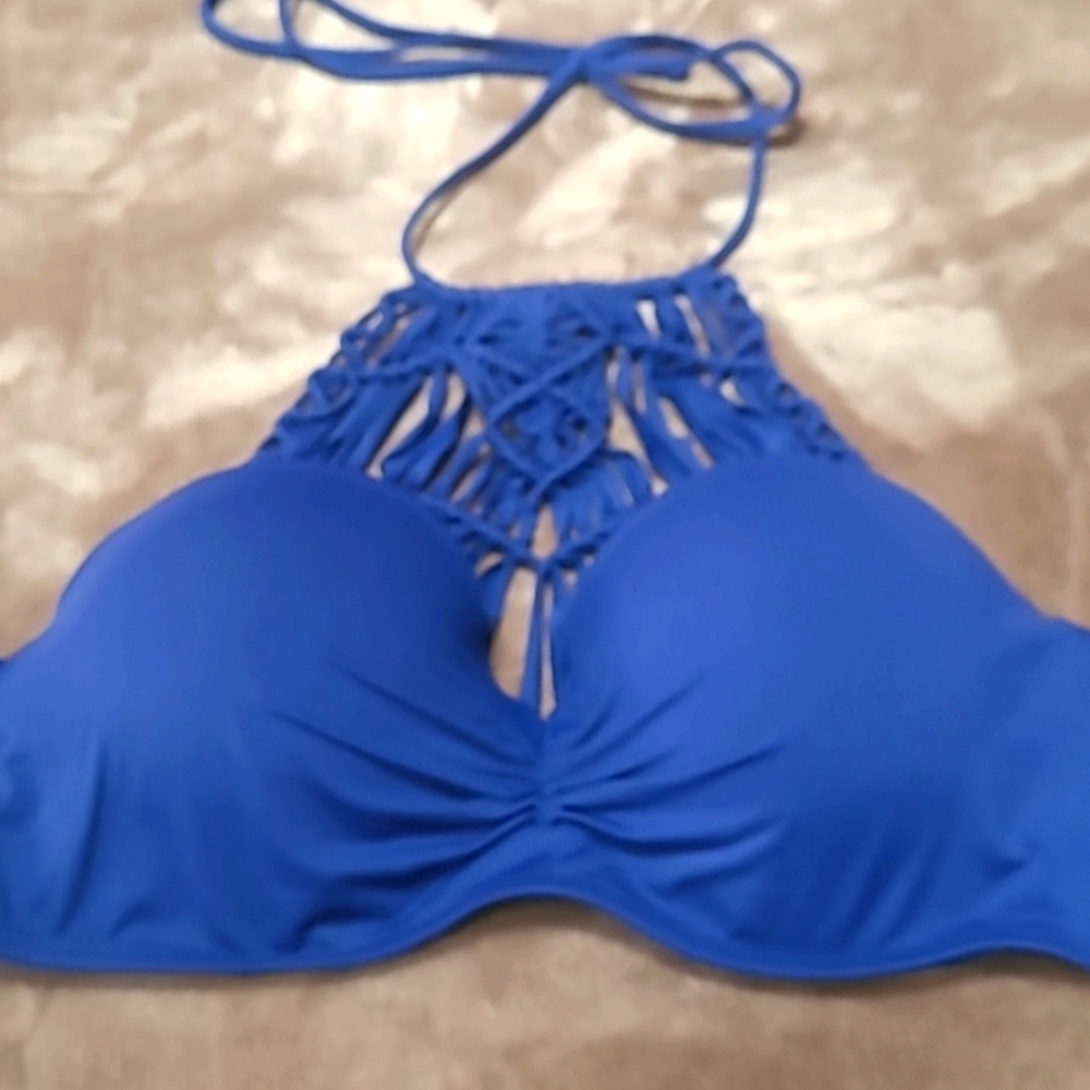 Ladies navy blue 2 piece the keening style swimsuit.